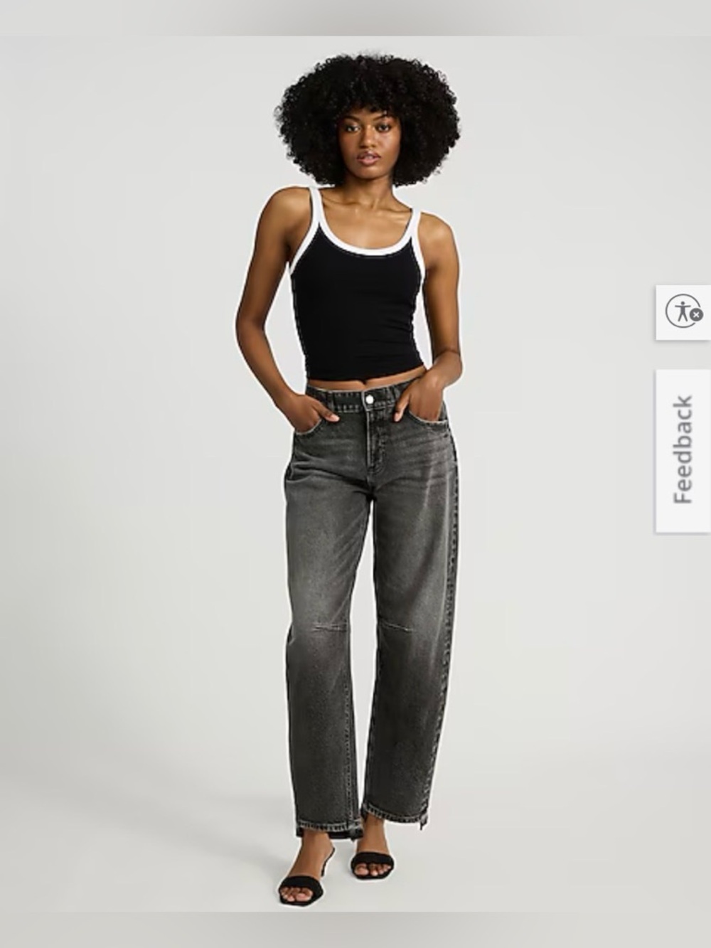 Express Women's Straight Leg Jeans - Washed Gray